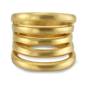  24k Gold Plated Sterling Silver Faux Stacked Rings Size 6 