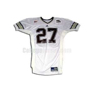  White No. 27 Game Used Western Michigan Adidas Football 