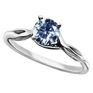  Engagement Platinum Ring with Fancy Blue Diamond 1/2 carat 