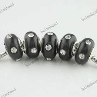 Wholesale Fimo Polymer Clay Crystal European Beads Fit Charm Bracelet 