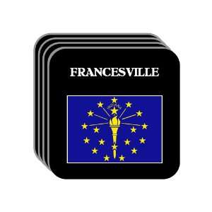  US State Flag   FRANCESVILLE, Indiana (IN) Set of 4 Mini 