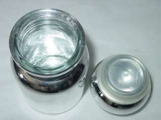 MERCURY GLASS LIDDED JAR/ GINGER JAR   MADE in BELGIUM  