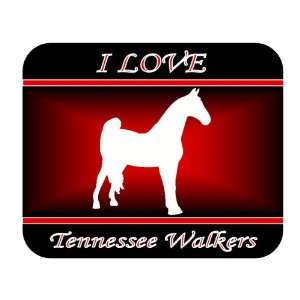  I Love Tennessee Walker Horses Mouse Pad   Red Design 