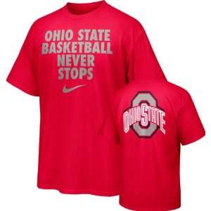Ohio State Buckeyes Red Nike Basketball Never Stops T Shirt  