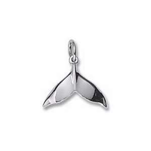 Whale Tail Charm   Sterling Silver