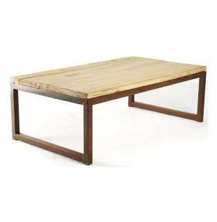 Modern Rustic Reclaimed Elm Wood Rectangle Coffee Table  