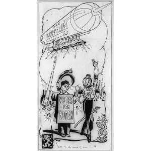   ,luv,Cartoon,1914?,by Ross,Zeppelin,bomb,suffragette