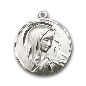  Sterling Silver Sorrowful Mother Medal Jewelry