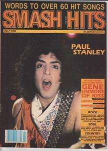 KISS SMASH HITS MAGAZINE PAUL STANLEY GENE SIMMONS 1984  