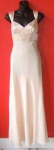 BCBG PARIS light peach SILK w. BEADING formal FULL LENGTH gown dress $ 