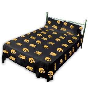  Iowa Hawkeyes Solid Sheet Set  King Bed