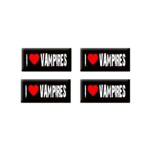  I Love Heart Vampires   3D Domed Set of 4 Stickers 