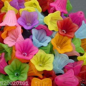 40 Acrylic morningglory flower bead c348a U PICK  