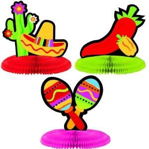  Fiesta Mini Honeycomb 5in Centerpieces 3ct Toys & Games