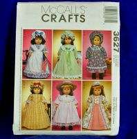 McCalls 3627 18in Doll Clothes Patterns 6 Cute Designs  