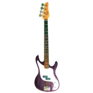  43 Inch Transparent Purple Electric Bass With Strap 