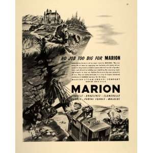 1943 Ad WWII Marion Steam Shovel Howard Long WW2 Ohio   Original Print 