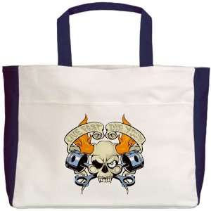  Beach Tote Navy Live Fast Die Young Skull 