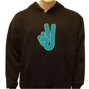 Light Blue Peace Hand Sign Stoner Hot Sweatshirt Hoodie  