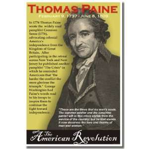   American Revolution Thomas Paine, Classroom Poster
