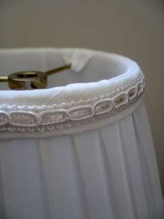 Pleated lamp shade, soutache, off white, fully lined  