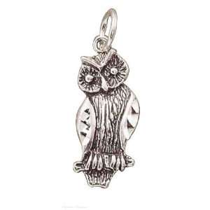  Sterling Silver Hoot Owl Charm Jewelry