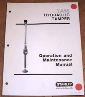   TA55 Hydraulic Tamper Operation and Maintenance Manual 1987 VG  
