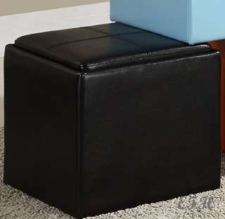 CONTEMPORARY LADD BYCAST LEATHER CUBE STORAGE OTTOMAN  