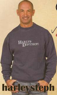 Harley Davidson Mens Everlasting Blue Crew Sweatshirt