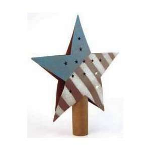  Primitive Rusty Tin Americana Star Tree Topper