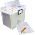  Handy File Box   Clear with Grey buckle and handle   11.875H x 13 