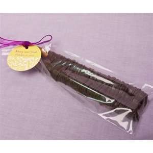  Chocolate Double Pretzel Pop with personalized party tag 