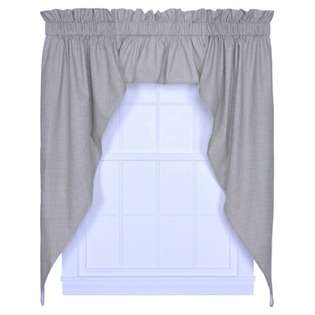   Print 3 Piece Lined Swag Curtain Set in Linen   Size 102 W x 36 L