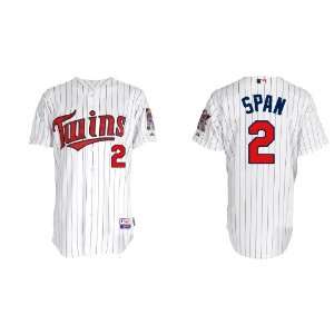  Twins #2 Span White Stripe 2011 MLB Authentic Jerseys Cool Base 