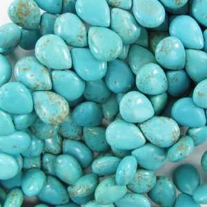   18x13mm blue turquoise gemstone teardrop beads 16 S1