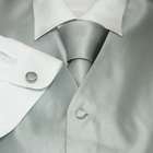 VEST SET Mens Dress Vest Solid Silver Formal Vest for Wedding Gift 