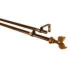 BCL 58LF86, Leaf Curtain Rod, Antique Gold Finish, 86 in. to 120 in.