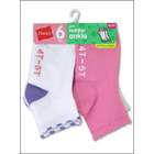 Hanes 6 Pack Hanes Toddler Girls Non Skid Ankle Socks P6 37/6, White w 