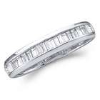   Baguette Diamond Wedding Band 10k White Gold Anniversary Ring (0.15ct