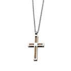 Vistabella Stainless Steel Rose Gold Plated Cross Pendant Necklace