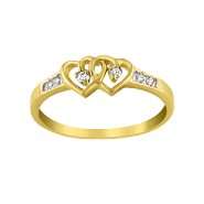   tw Double Heart with Diamond Accents Promise Ring, 10K 