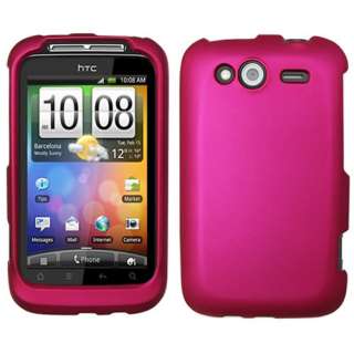 HTC Wildfire S G13 T Mobile Pink Rubberized Hard Case Cover +Screen 