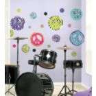 RoomMates Zebra Peace Signs Peel & Stick Wall Decals