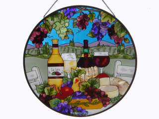 TUSCANY FRUIT TUSCAN GRAPES 21 STAINED GLASS SUNCATCHER  