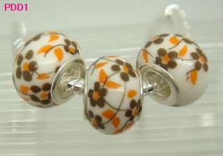   Glass Beads European Charm Lampwork Double Core Fit Bracelet  