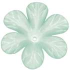   Lucite 6 Petal Tropical Flower Beads Matte Light Sea Green 30mm (4