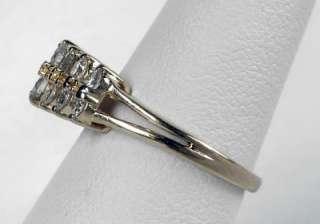   GOLD .75 CT 2 ROW DIAMOND ANNIVERSARY WEDDING RING BAND~SZ 6.5  