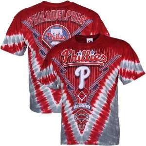  Philadelphia Phillies Tie Dye Premium T Shirt   Red White 
