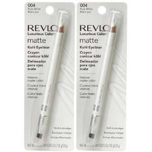 Revlon Eye Matte Luxurious Color Kohl Eyeliner, Pure White (004), 2 ct 