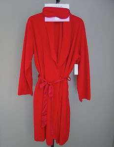   Red Short Fleece Robe With Eye Mask Size Large New With Tags  